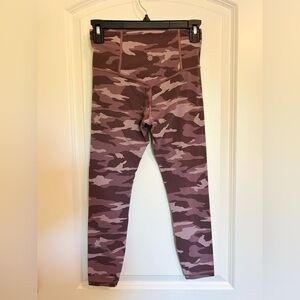 Athleta Elation Pink and Purple Camouflage crop high waist Leggings